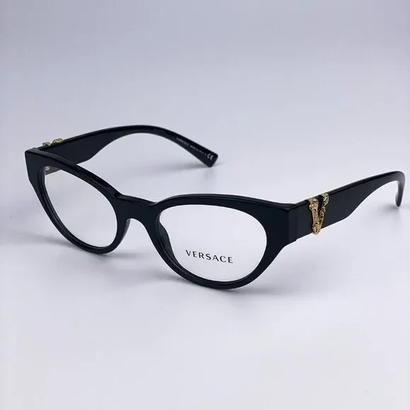 SALE! NEW Versace VE3282 GB1 Black Cat Eye Women Eyeglasses - Picture 3 of 12